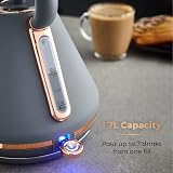 Tower Cavaletto Pyramid Kettle 1.7L 3000W Grey Rose Gold Fast Boil view 5