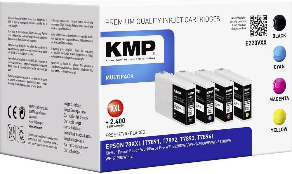 KMP E220VXX Tintenpatrone ersetzt Epson T7891 (C13T789140), Epson T7892 (C13T789240), Epson T7893 (C13T789340)
