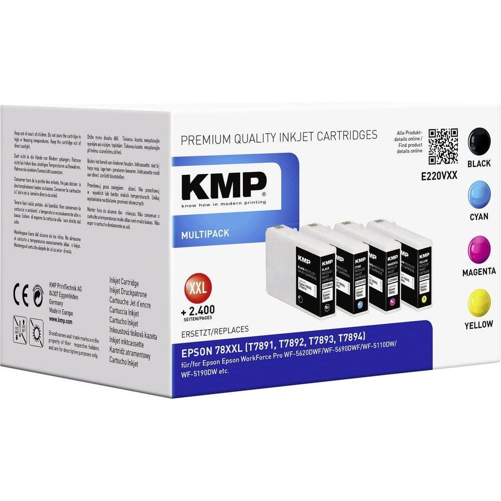 KMP E220VXX Tintenpatrone ersetzt Epson T7891 (C13T789140), Epson T7892 (C13T789240), Epson T7893 (C13T789340), Epson T7894 (C13T789440)