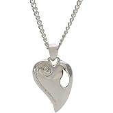Silver Plated Reunion Heart Pendant Necklace in Gift Box