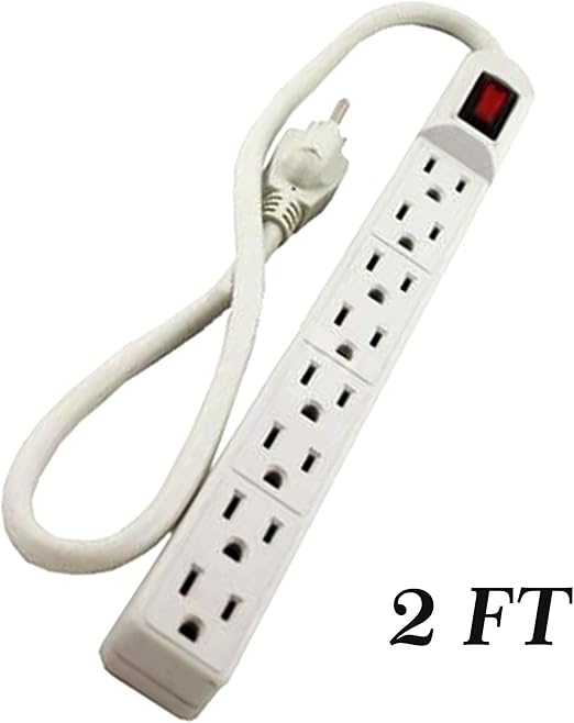 8Outlet Surge Protector Power Strip 2 FT 8 Outlet Safety
