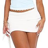 Wrotorea Women's White Mini Skirt Mid-Waist Stretch Fitted Bodycon Short Mini Skirts 0022