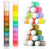 Yoseng 16 Pcs Blending Brushes for Card Making,Card Making Supplies,Finger Blending Brushes Daubers with Storage Box,Crafter Color Coded Handles Ink Blender Tool,Brush Head Diameter 0.77"