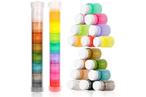 Yoseng 16 Pcs Blending Brushes for Card Making,Card Making Supplies,Finger Blending Brushes Daubers with Storage Box,Crafter Color Coded Handles Ink Blender Tool,Brush Head Diameter 0.77"