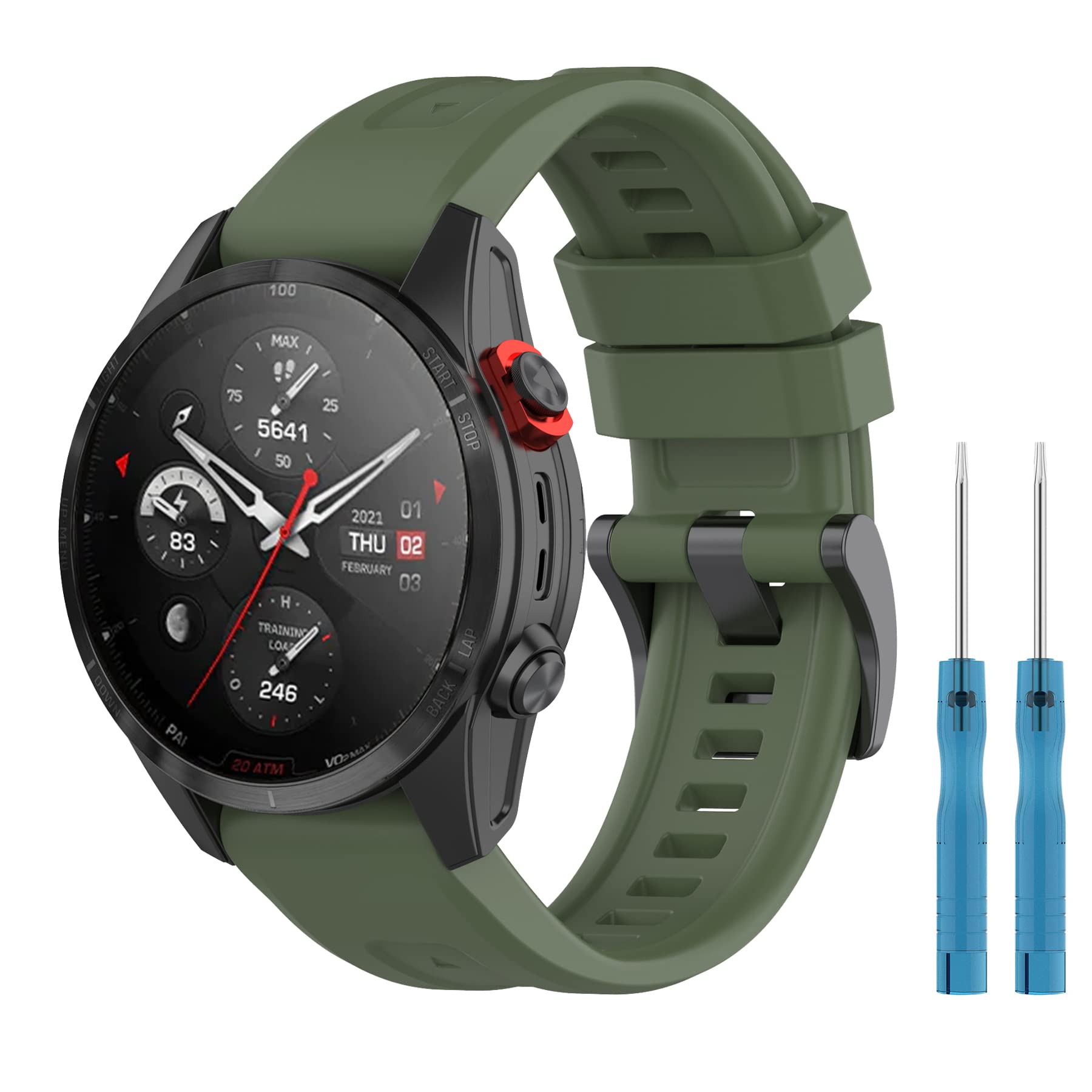 SenMore 22mm Wristband for Amazfit Falcon, Replacement Silicone Sport Wristband Strap for Smartwatch.