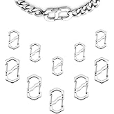 Double Opening Lobster Clasp,Sliver Bracelet Clasp Charm Clasp,Chain Shortener,Necklace Connectors for Multiple Necklaces - 10 Pack