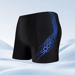 Men's Quick Dry Swim Jammers, Competition Lap Training Swimsuit, Square Leg Endurance Swimwear