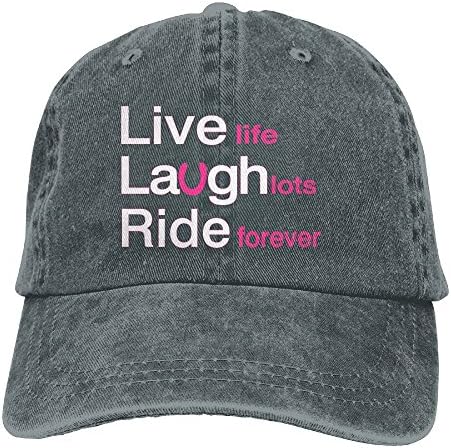 CDHLBNG Men and Women Live Laugh Ride Vintage Jeans Baseball Cap
