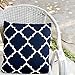 Decorative Square 18 x 18 Inch Throw Pillows Navy & White Moroccan Quatrefoil Lattice Cushion Pillow