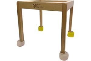 INSPIRASPARK Little Balance Box, Best Baby Walker, 2-in-1 No Wheels Spring Feet, Wooden Walker, Girl Boy Baby Toddler Activity Table, (Tall Sand + Removable Yellow Booties)