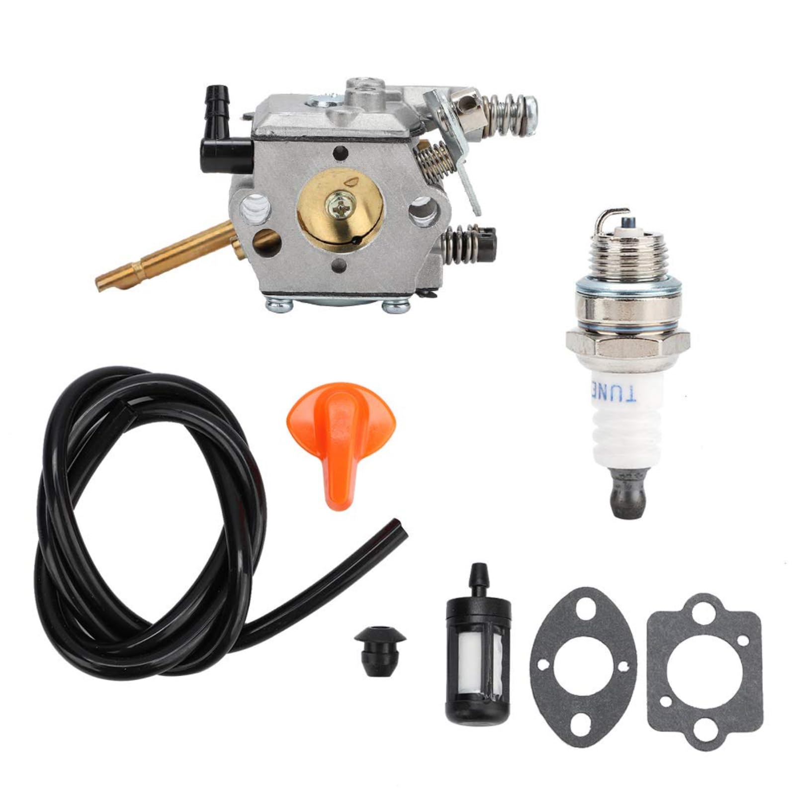TKSE Carburetor Kit, Carburetor Kit Oil Pipe Spark Plug Replacement Fit for STIHL FS48 FS52 FS62 FS66 FS81 FS86 FS88 FS106 Chainsaw