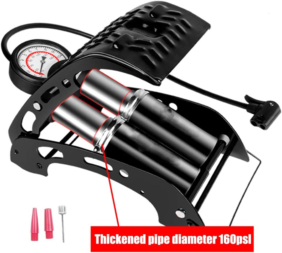 GU YONG TAO High Pressure Pedal Pump, Foot Foot Pump, Mini Portable - Seal Cylinder - Hardcover Gas Meter - Use Labor Saving, Suitable For Tire, Ball And Other Inflatable Equipment