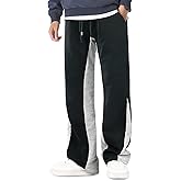GINGTTO Men's Sweatpants Open Bottom with Pockets Stacked Flared Track Pants