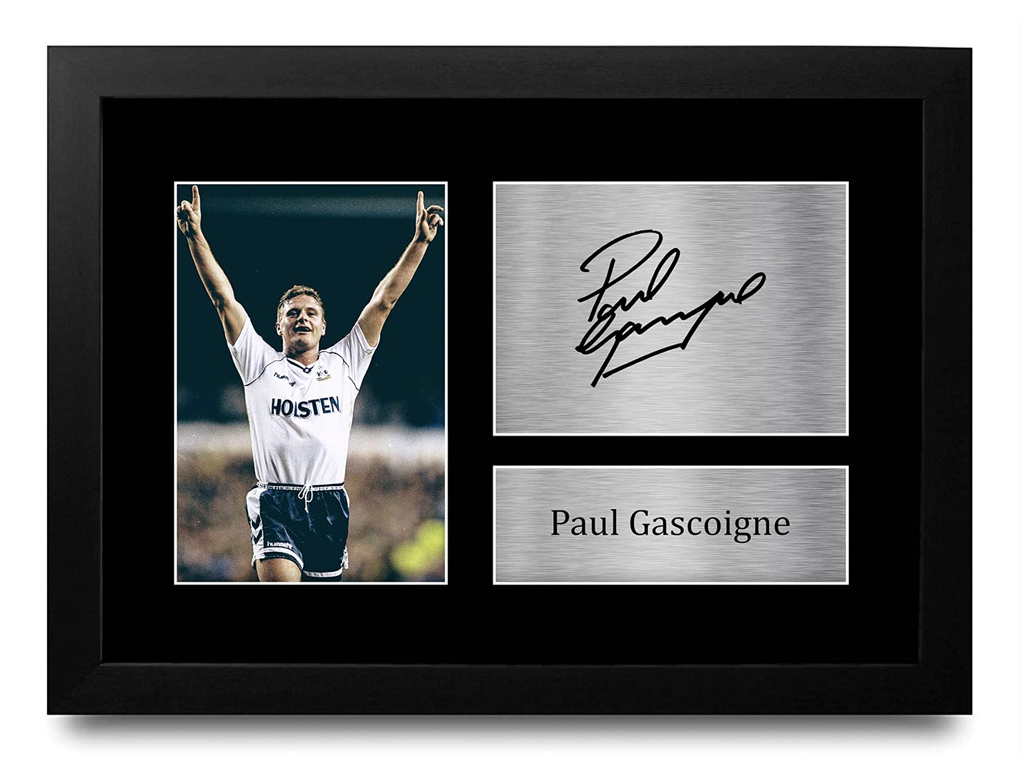 HWC Trading A4 FR Paul Gascoigne Spurs Tottenham Hotspur Gazza Gifts Printed Signed Autograph Picture for Fans and Supporters - A4 Framed