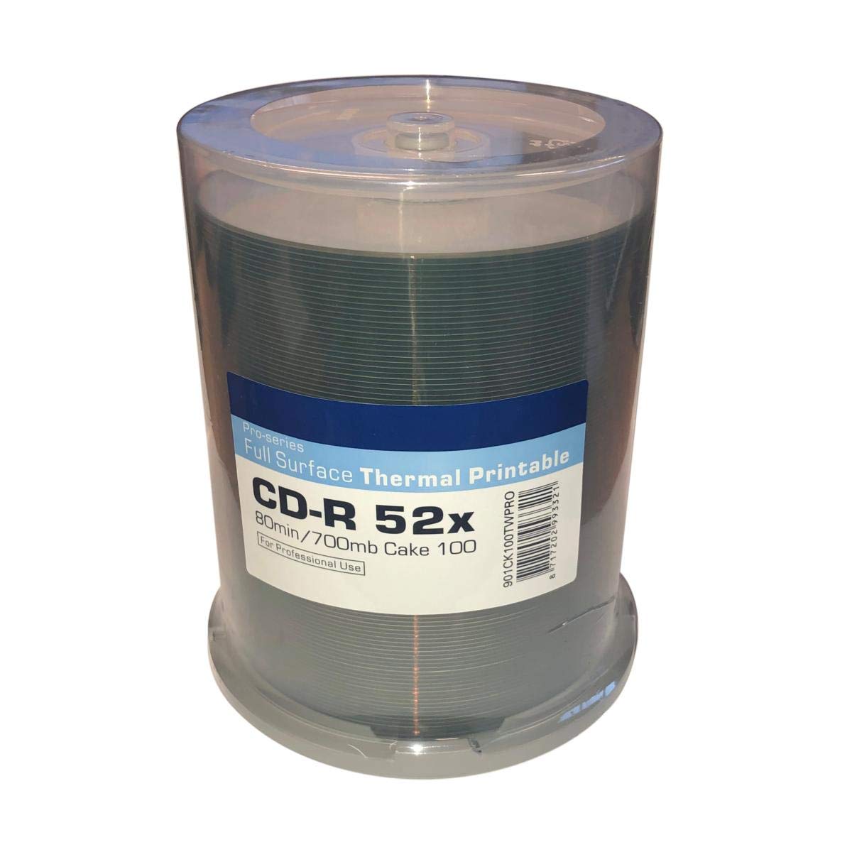 100 x Ritek Professsional Branded 52X CDR 80min 700MB White Thermal Printable