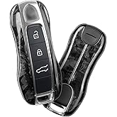 Real Carbon Fiber Smart Remote Keyless Key Fob Cover for Porsche Panamera Macan Cayenne Taycan Cayman Boster Panamera Targa Turbo 911 718 4 S