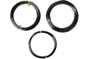 BONCAS Quality Black Long Lasting Bonsai Training Wire Set of 3 Sizes - 1.0mm, 1.5mm, 2.0mm (32 Feet Each Size)