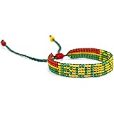Bolivia Flag Bracelet - Adjustable Patriotic Jewerly for Men & Women - National Pride Wristband & Bolivian Souvenir Gift - Premium Czech Beads
