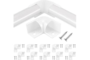 Aifeier ET 12 Pcs LED Diffuser Channel Corner Kit, 16X16mm Light Bar Corner Connector 90 Degree Connectors with Screws for V Shape LED Aluminum Channel System (White)