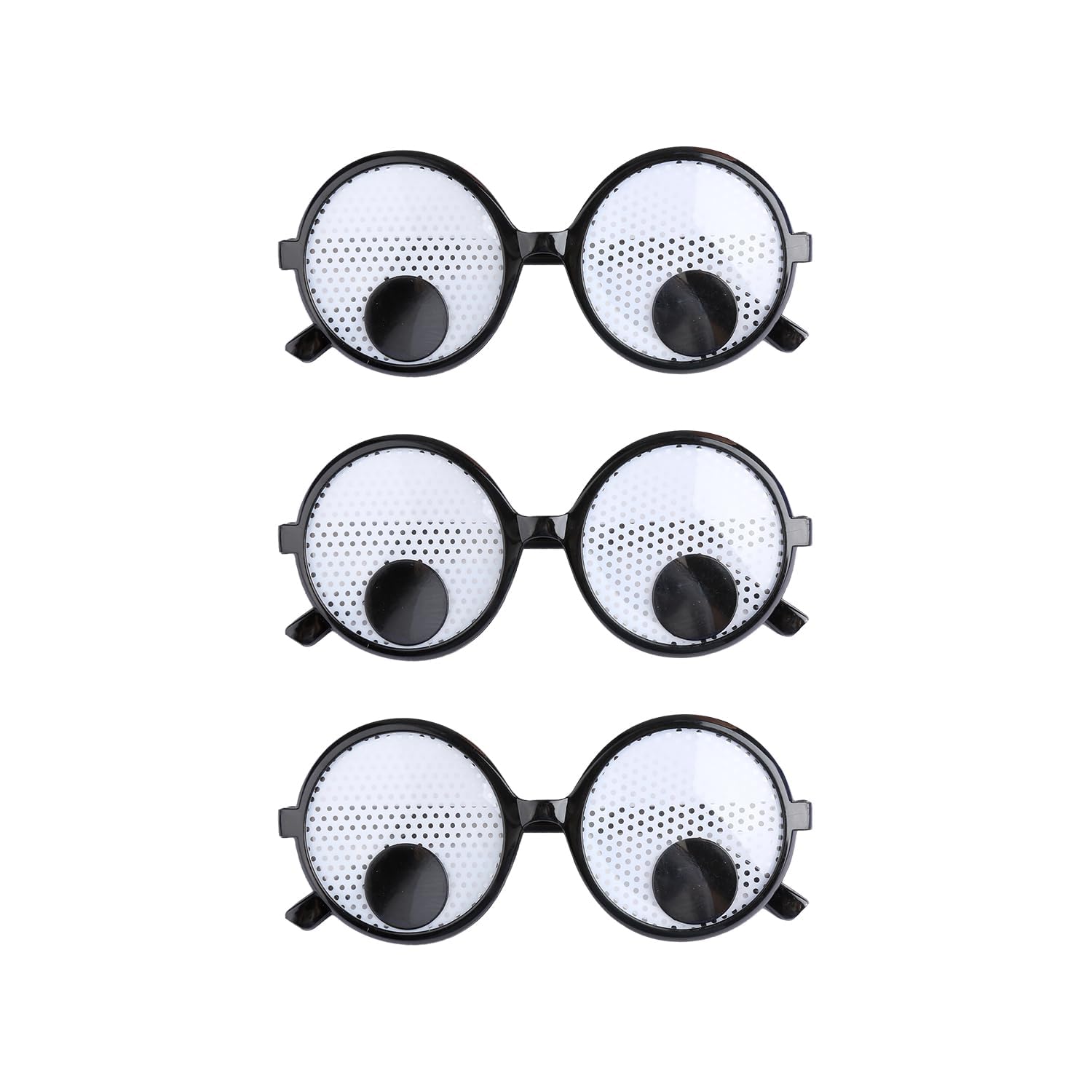 GroveEss 3 Pieces Shaking Googly Eyes Glasses,Novelty Pranks Prop Giant Googly Eyewear,Funny Halloween Adults Kids Party Funny Glasses Costume Accessories Photo Props