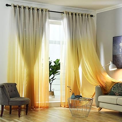 Buy Norbi Gradient Sheer Double Curtains Draperies High Shading