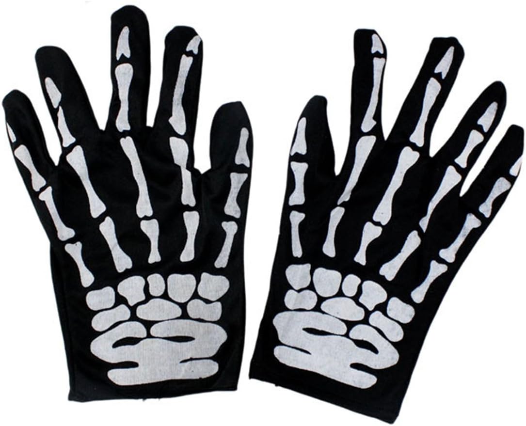 Halloween Horror Party Men's Skeleton Gloves Fancy Dress Costume Gloves