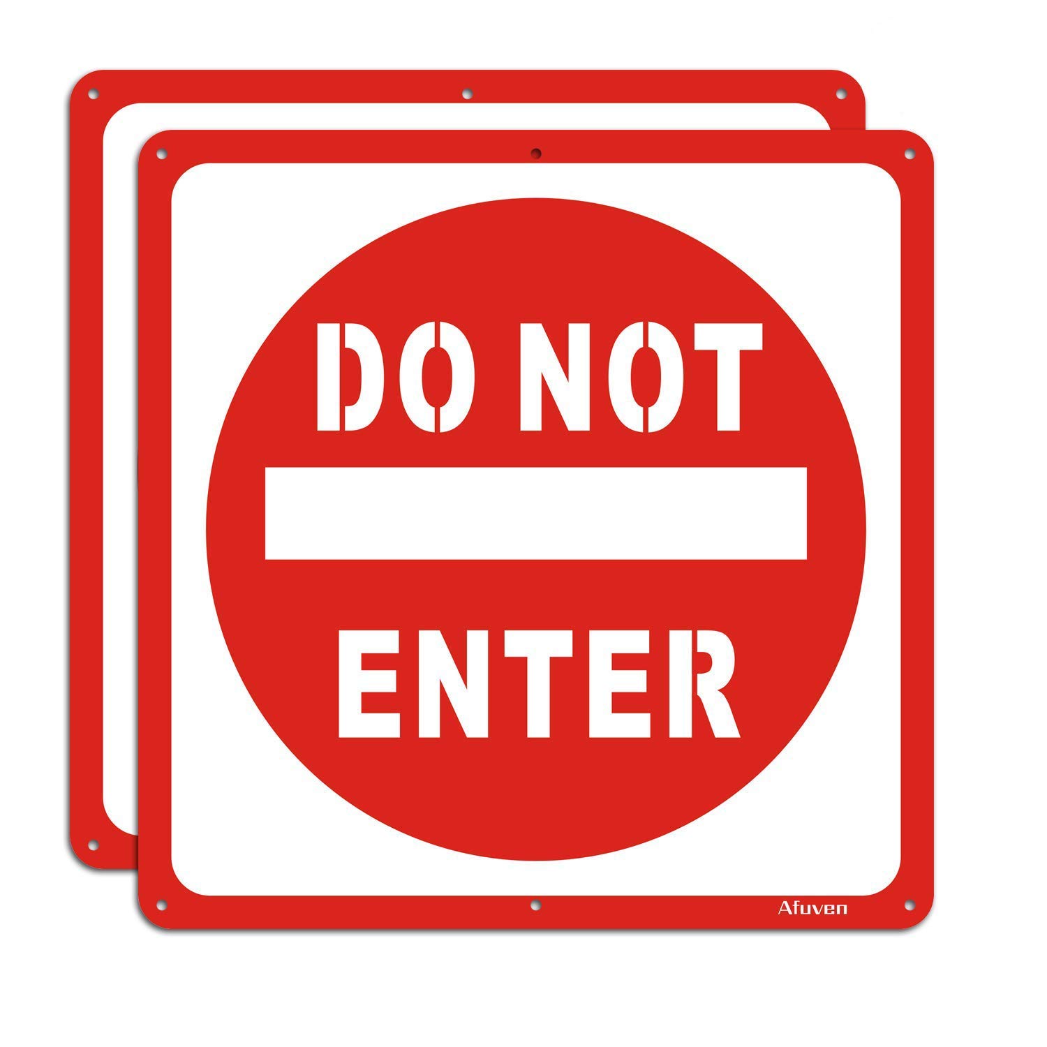 Afuven Do Not Enter Signs 30 x 30 cm No Entry Sign Reflective Aluminum Anti UV Protected Metal Sign Waterproof Durable Easy to Install Indoor & Outdoor Use 2 pack