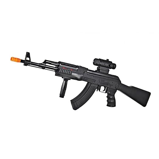  1/1 Scale Realistic Looking Toy AK47 Machine Gun Toy Guns For Kids with Firing Sounds, Lights