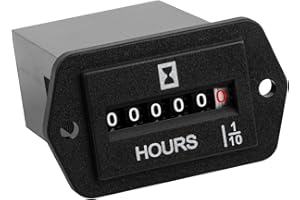 Runleader Mechanical Hour Meter, TOT Hours Accumulating, Snap-in Design,Data Storage for Lawn Mower Golf Cart Forklift Scrubb