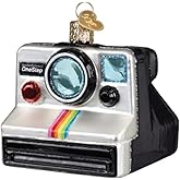 Old World Christmas Polaroid Onestep Camera Glass Blown Ornament for Christmas Tree, Handcrafted Holiday Decoration, Retro Collection