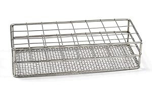 ULAB Stainless Steel Test Tube Rack, Wire Constructed, 24 Places, Suitable for Tubes of Dia.≤25mm, UTR1010