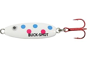 NORTHLAND TACKLE Northland Fishing Tackle Buck-Shot Ice Fishing Rattle Spoon, Assorted Sizes & Colors for Walleye, Perch, Panfish, & Trout