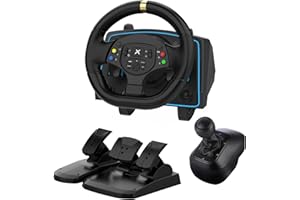 DOYO Gaming Steering Wheel with Pedals and Shifter, 1080° Racing Wheel, Vibration Feedback, Paddle Shifters, Race Steering Wheel for PC, Xbox One, PS4, Xbox Series X/S, PS3, Switch