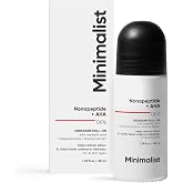 Minimalist Nonapeptide + AHA(Mandelic &amp; Glycolic Acid) 06% Underarm Roll On Deodorant | Control Odour &amp; Fade Darkness, Excess Sweat | Antiperspirant, Aluminium &amp; Fragrance Free | 1.35 Fl Oz / 40 ml