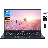 ASUS Vivobook Ultrathin Go Laptop 2024Newest, 14'' FHD Display, Dual-Core Intel Celeron N4500 (Upto 2.80GHz), 4GB RAM, 128GB (64GB eMMC+64GB SD), Webcam, Long Battery, Windows 11S +MarxsolAccessory