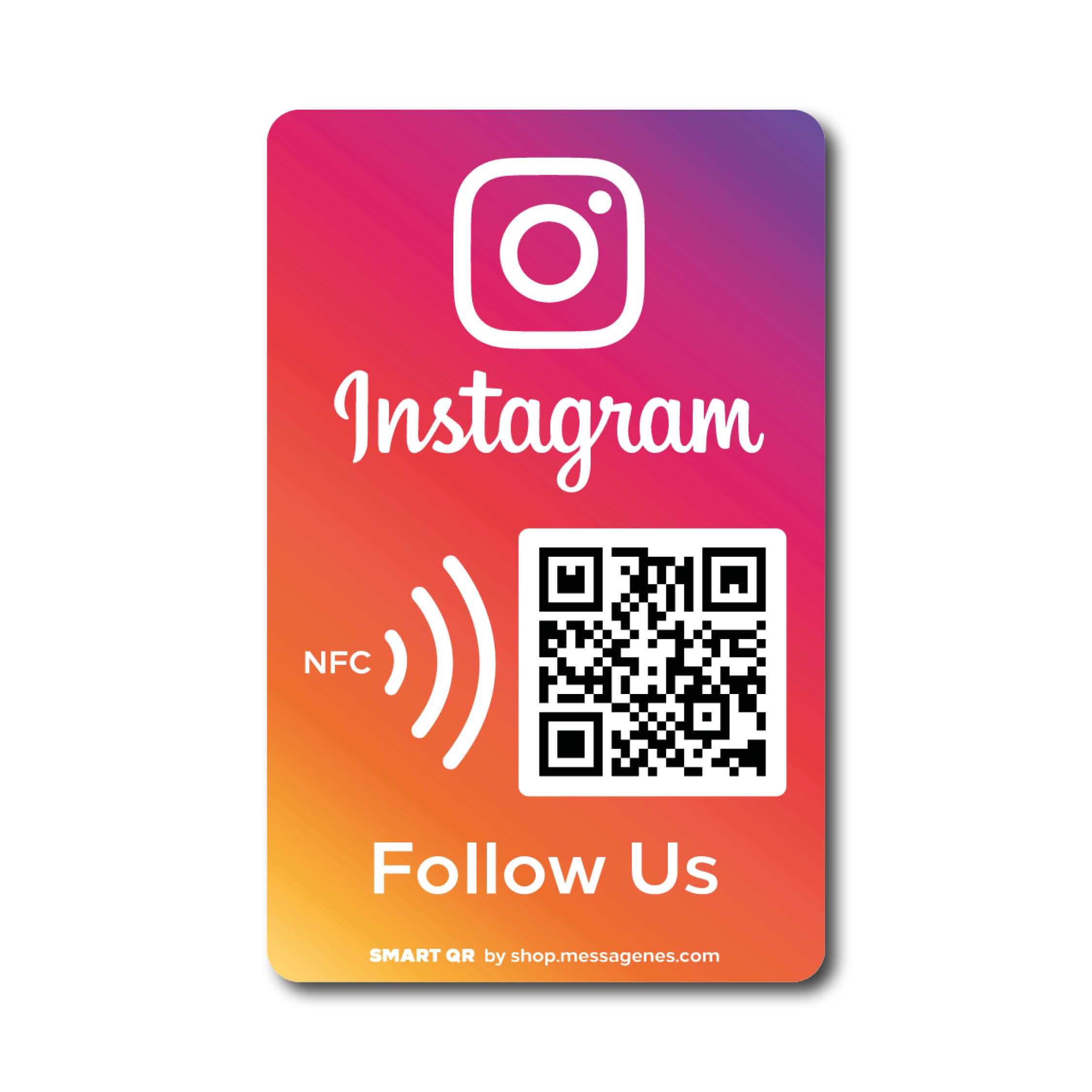 MESSAGENES | Follow Us on Instagram QR NFC Sticker | Social Media Stickers | Boost Followers | 1 Rectangular 12x8cm Unit | Dynamic and Reusable QR | Instagram Stickers for Business | Premium Materials โ image 1