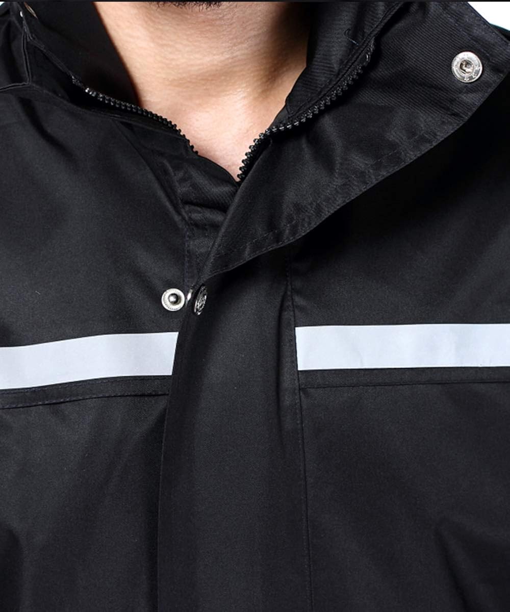 iCreek Raincoat Waterproof Men's Long Rain Jacket Lightweight Rainwear Reflective Reusable with Hood at  Men’s Clothing store