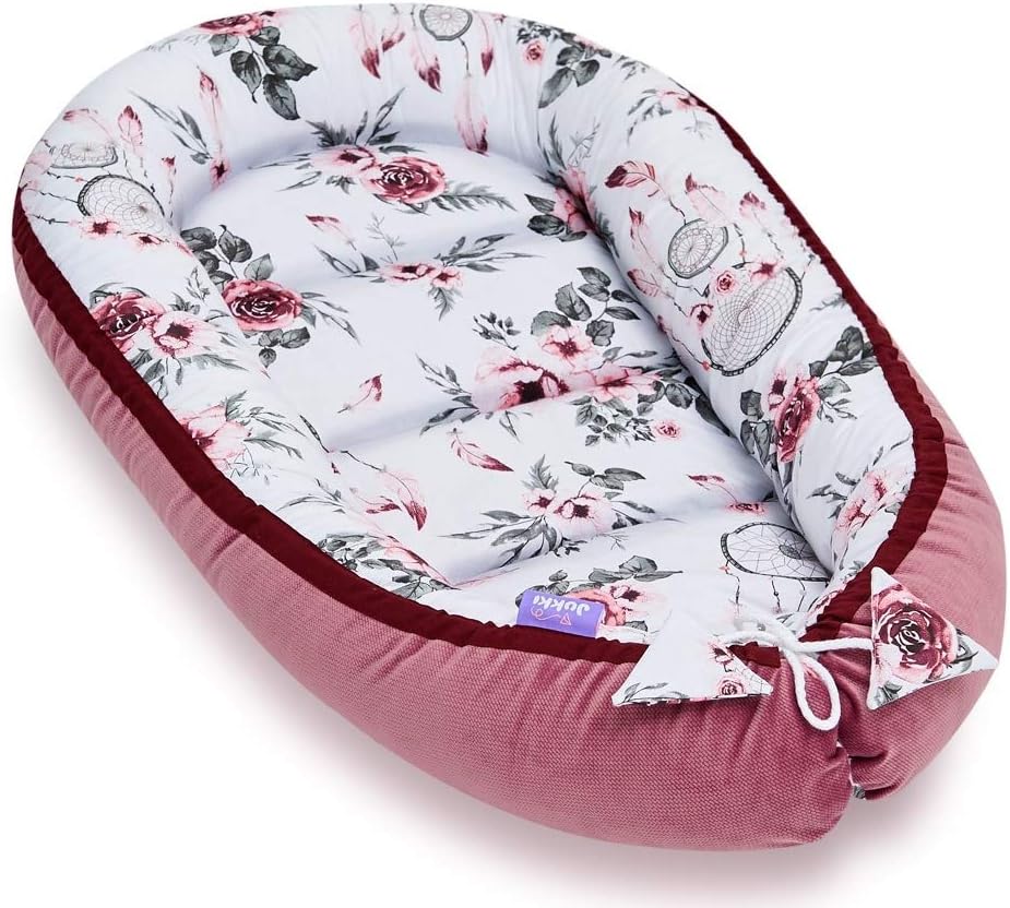 Jukki ® Baby Nest Cocoon Double Sided | 100% Cotton | Handmade | Cuddly Nest for Babies 0 to 8 Months (50 x 90)