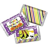 Amanda Creation Halloween Candy Bar Wrappers, Halloween Chocolate Bar Labels, 45 Full-Cover 1.4 x 2.6 Inch Labels for Mini Candy Bars, Hides Original Wrapper Edges, Party Favors & Goodie Bags