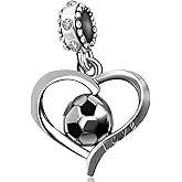 JMQJewelry Football Charm Soccer World Cup Sport Heart Birthstone Charms for Bracelets Father Daughter Brother Son Jewelry