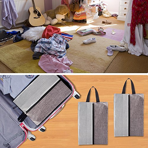 3 Pack Portable Travel Shoe Bags, CGBE Shoe Bag Lightweight Luggage Organizer Pouch For Men & Women (Khaki) - Thumbnail 5