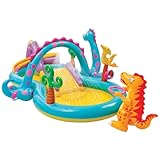 Intex Dinosaur Water Play Center, Paddling Pool with Moveable Arch Water Spray. Perfect Large Activity Centre for Outdoor Family Summer Fun!