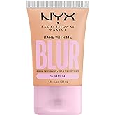 NYX PROFESSIONAL MAKEUP Bare With Me Blur Skin Tint Foundation Make Up with Matcha, Glycerin &amp; Niacinamide - Vanilla