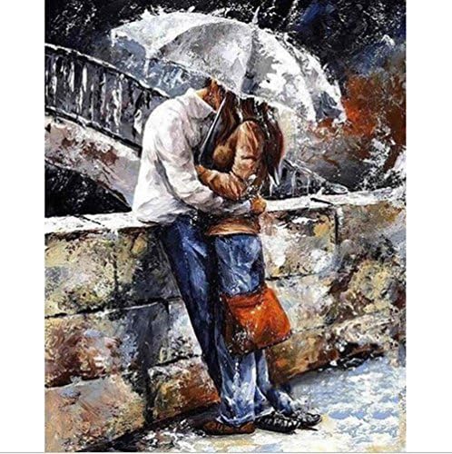 DreamsyUS Paint by Number Kit,DIY Oil Painting Cherry Path Drawing Canvas with Brushes Christmas Decor Decorations Gifts - 16x20 inch Frameless