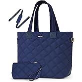 Prite Tote Bag for Women Lightweight Puffer Tote with Compartment Quilted Work Bag