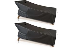 SIHAIAN Patio Lounge Chair Cover Waterproof Outdoor Chaise Lounge Covers UV Resistant Special fixed design 78Lx32Wx35H Black 2Pack Patio Furniture Covers