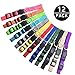Puppy Collars for Litter,Puppy Collars for Small Puppies Soft Nylon Safety Whelping Litter Collar for Newborn Pets with Record Keeping Charts 12pcs(S)