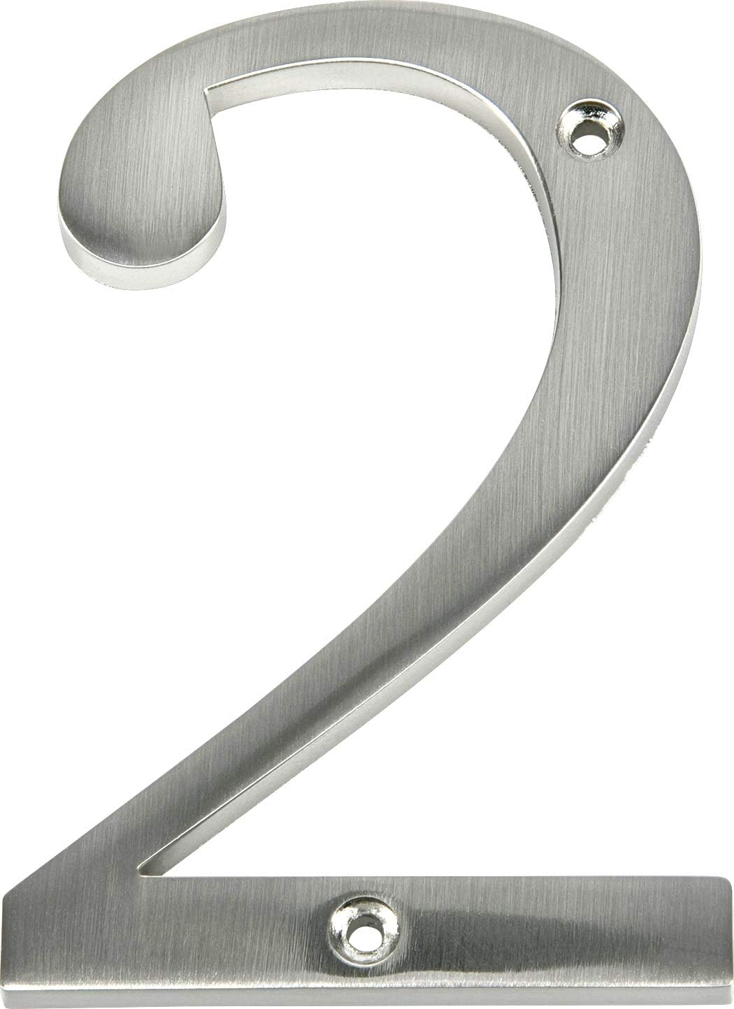 Distinctions by Hillman 843322 4-Inch Brushed Nickel Flush-Mount House Number 2