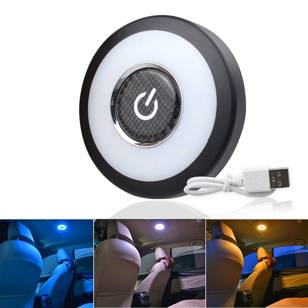 CIIHON Upgraded Rechargeable USB Car Interior LED Reading Lamp (Blue
