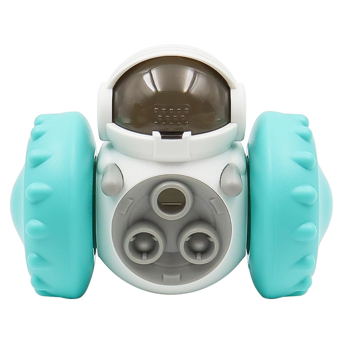 Tiardey Interactive Dog Treat Ball Dispenser, Dog Puzzle Feeder Ball Puppy Slow Feeder with Rolling Wheel, Indestructible Dog Games For Medium Dogs, Fun Puppy Chew Training (Blue)